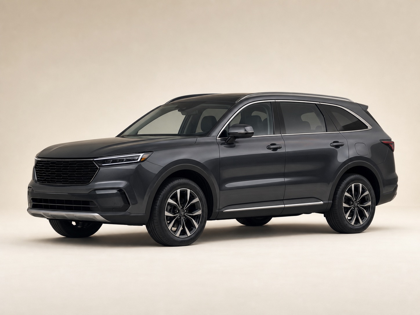 SUV gris en vista lateral